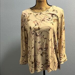 Karl Lagerfeld Beige Floral Blouse